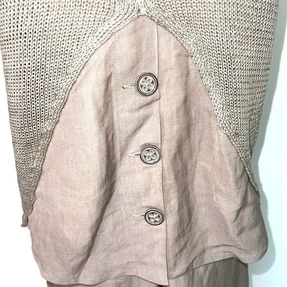 Crea Concept Pant Set Womens Three Piece Tank Top Trousers Shrug Cotton Linen - Picture 8 of 14